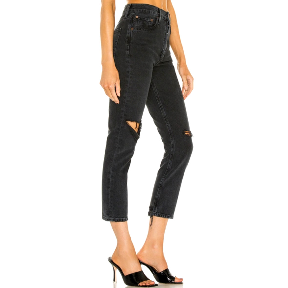 AGOLDE Riley Distressed Crop Denim Jeans Size 30